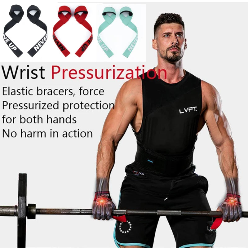 Suporte de pulso para fitness — fita de levantamento para musculação, crossfit e treino de força com halteres e kettlebells.