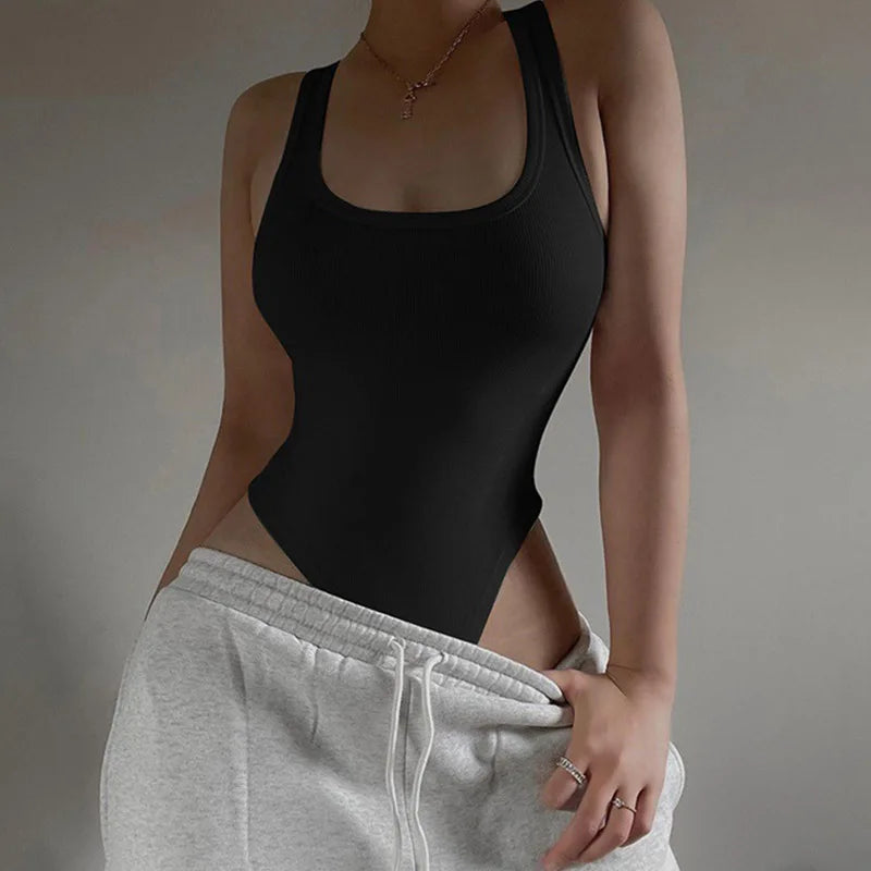 Body sem Mangas em Malha – Verão, Sexy, Bodycon, Ombros Descobertos, Estilo Halter, Casual e Streetwear para Mulher, Ideal para Clube