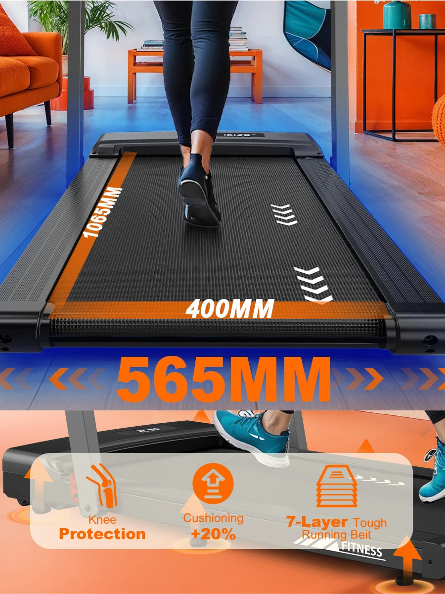 Passadeira Mettlematic 2 em 1 para Casa, até 12 km/h, Ecrã LED Duplo, 12 Programas, Dobrável, com Sistema de Amortecimento, Compatível com Aplicação, Garantia de 2 Anos.