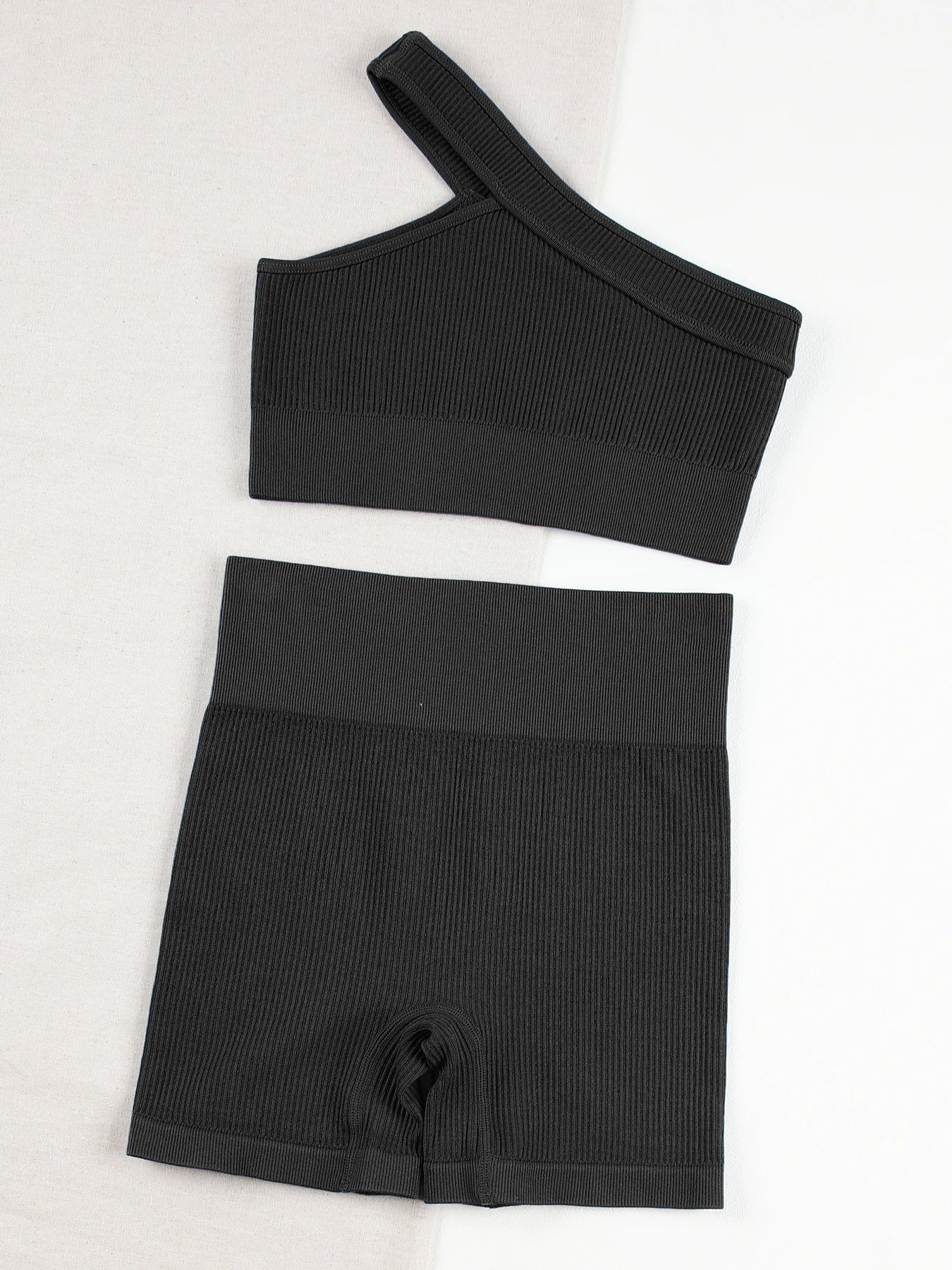 Conjunto desportivo sem costuras CHRLEISURE para mulher — conjunto de fitness com top sem almofadas e leggings para treino, ioga e corrida.