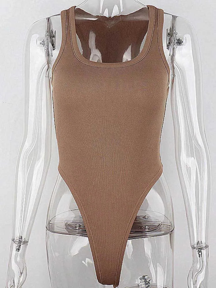 Body sem Mangas em Malha – Verão, Sexy, Bodycon, Ombros Descobertos, Estilo Halter, Casual e Streetwear para Mulher, Ideal para Clube