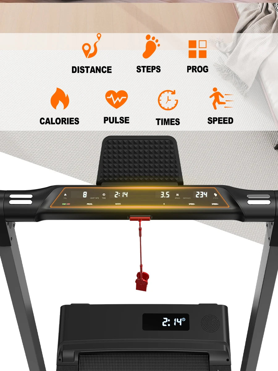 Passadeira Mettlematic 2 em 1 para Casa, até 12 km/h, Ecrã LED Duplo, 12 Programas, Dobrável, com Sistema de Amortecimento, Compatível com Aplicação, Garantia de 2 Anos.