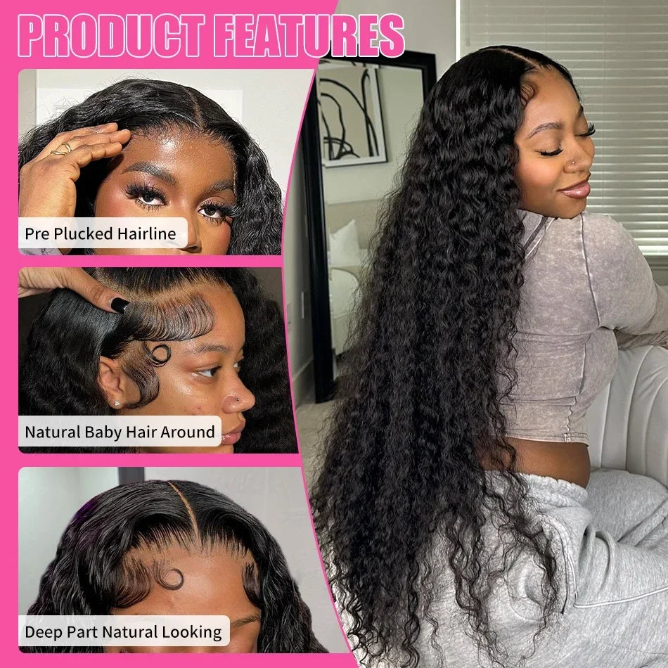 Peruca de Cabelo Humano Deep Wave HD 13x6 – 300% Densidade, 30–40 Polegadas
Peruca luxuosa de cabelo humano 100% natural, com textura Deep Wave e renda HD transparente para um acabamento perfeito.