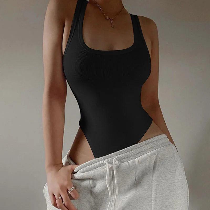 Body sem Mangas em Malha – Verão, Sexy, Bodycon, Ombros Descobertos, Estilo Halter, Casual e Streetwear para Mulher, Ideal para Clube