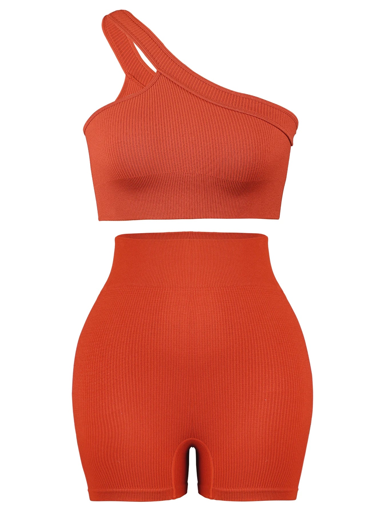 Conjunto desportivo sem costuras CHRLEISURE para mulher — conjunto de fitness com top sem almofadas e leggings para treino, ioga e corrida.