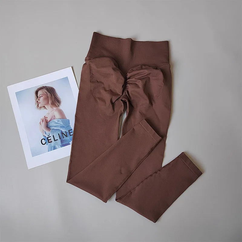 Leggings Fitness “Bumbum de Pêssego” – Cintura Alta, Secagem Rápida, Respiráveis, Efeito Levanta Bumbum, Justas, Ideais para Yoga e Treino, Comprimento 7/8