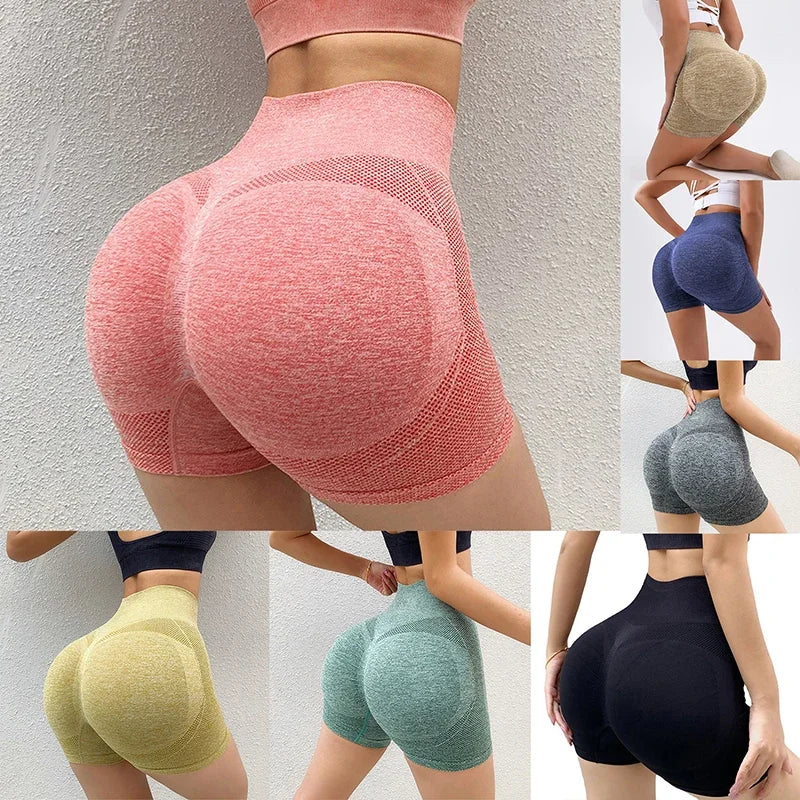 Calções de Yoga Femininos – Cintura Alta, Push-Up, Confortáveis e Versáteis para Fitness, Corrida e Ginásio