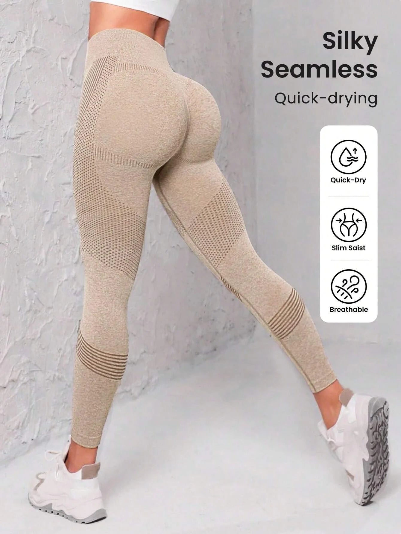 Leggings Desportivas Sem Costuras com Cintura Larga