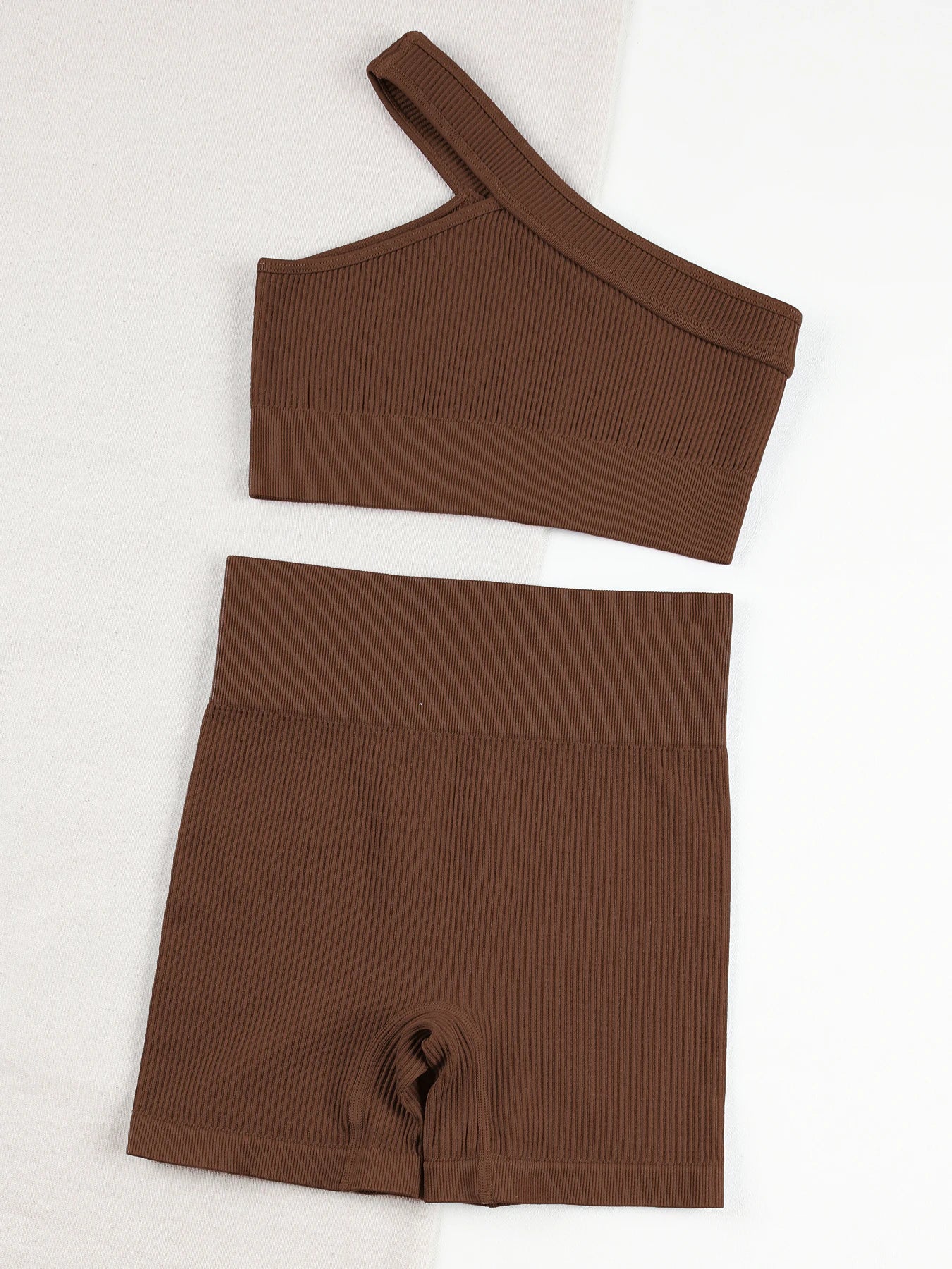 Conjunto desportivo sem costuras CHRLEISURE para mulher — conjunto de fitness com top sem almofadas e leggings para treino, ioga e corrida.