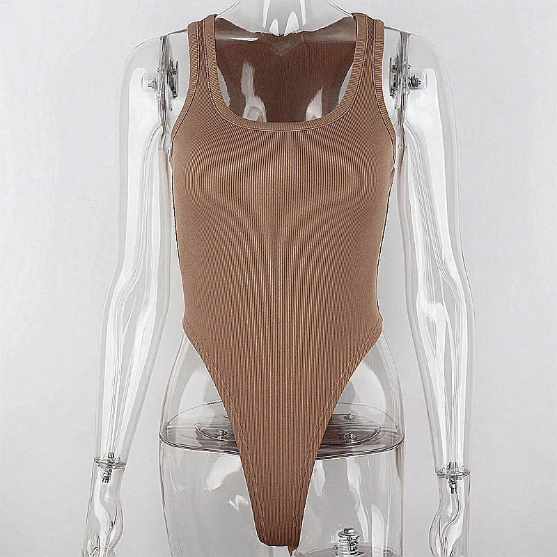 Body sem Mangas em Malha – Verão, Sexy, Bodycon, Ombros Descobertos, Estilo Halter, Casual e Streetwear para Mulher, Ideal para Clube