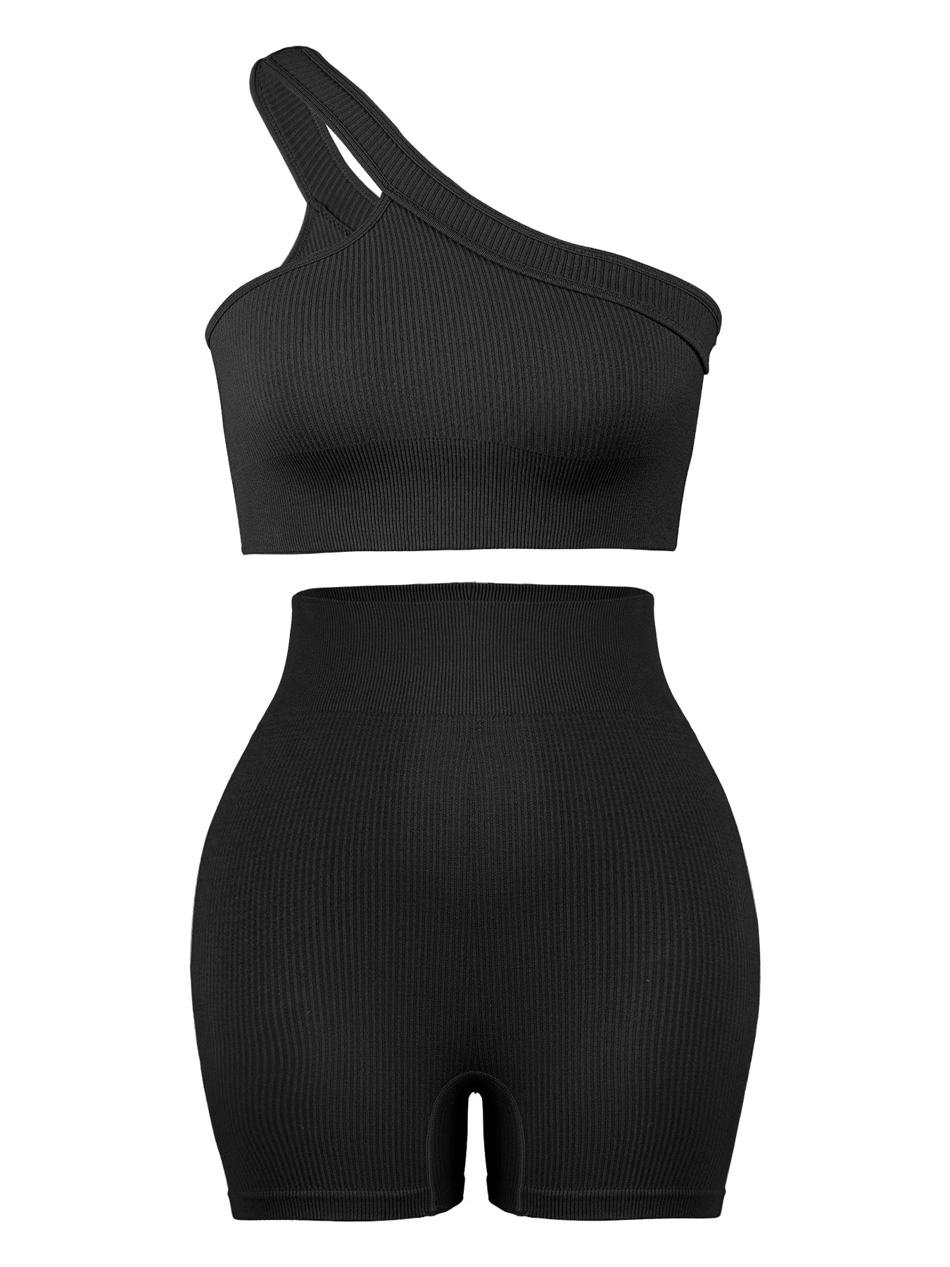 Conjunto desportivo sem costuras CHRLEISURE para mulher — conjunto de fitness com top sem almofadas e leggings para treino, ioga e corrida.
