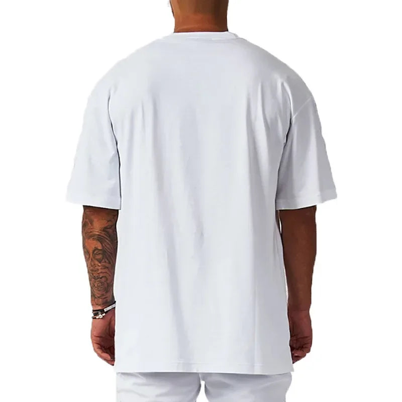 T-shirt Oversized Masculina – Confortável e Respirável para Treino, Fitness e Musculação