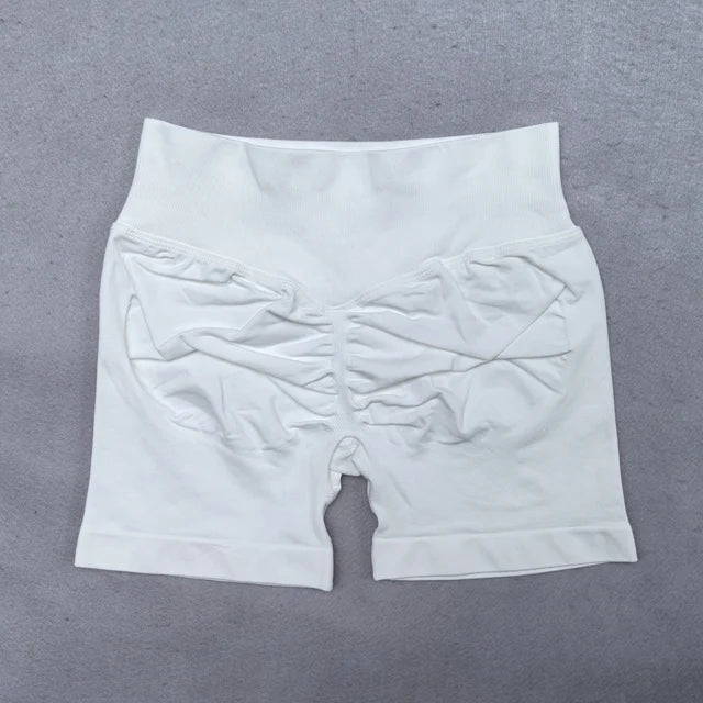 Conjunto Fitness Feminino 2 Peças – Top Ajustável Sem Costuras e Calções Scrunch, Ideal para Yoga, Ginásio e Treinos de Verão