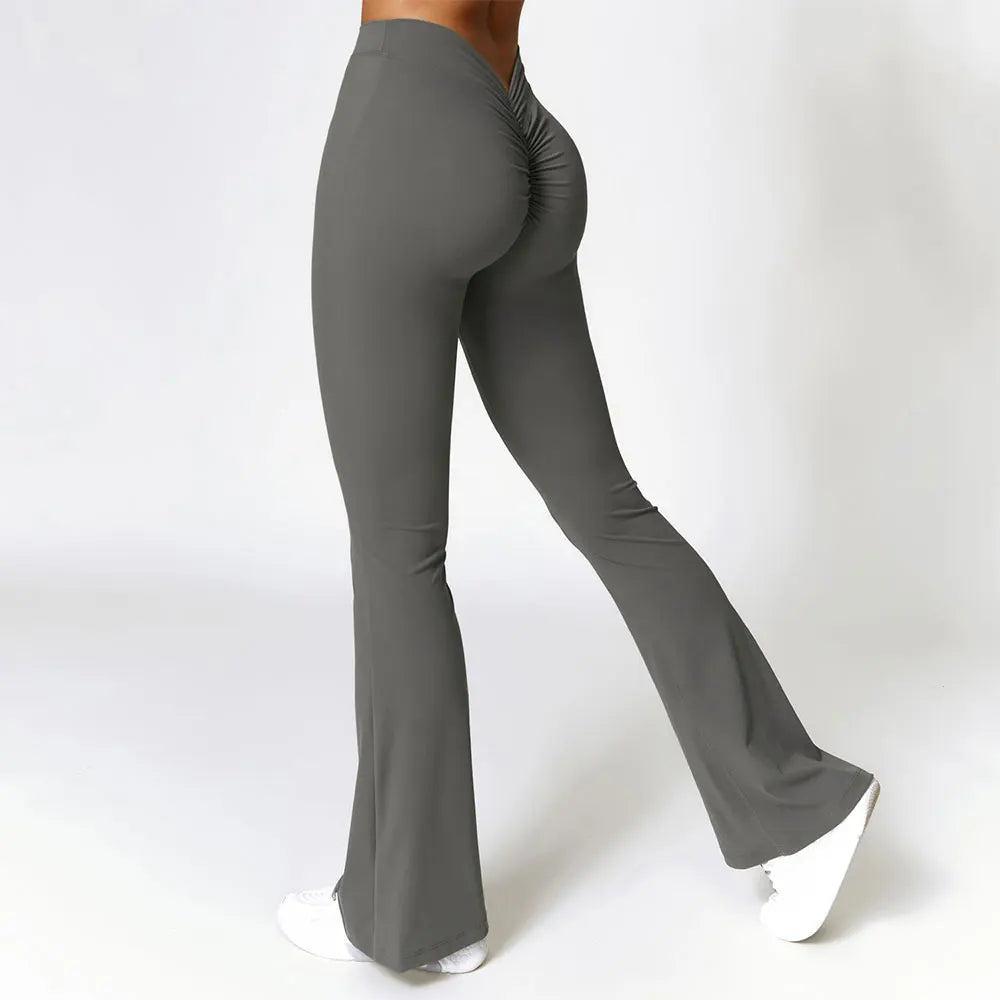 Leggings Flare Femininas – Cintura Alta, Push-Up, Confortáveis e Respiráveis para Yoga, Ginásio e Treino