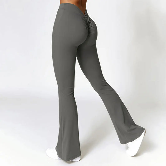 Leggings Flare Femininas – Cintura Alta, Push-Up, Confortáveis e Respiráveis para Yoga, Ginásio e Treino