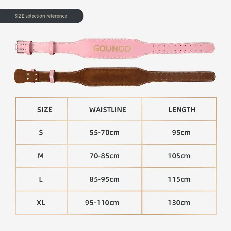 Cinto de Treino GOUNOD – Suporte Lombar em Couro PU, Ideal para Musculação, Agachamentos e Levantamento de Peso