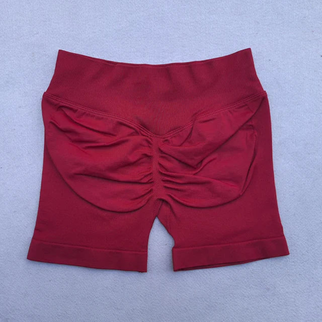 Conjunto Fitness Feminino 2 Peças – Top Ajustável Sem Costuras e Calções Scrunch, Ideal para Yoga, Ginásio e Treinos de Verão