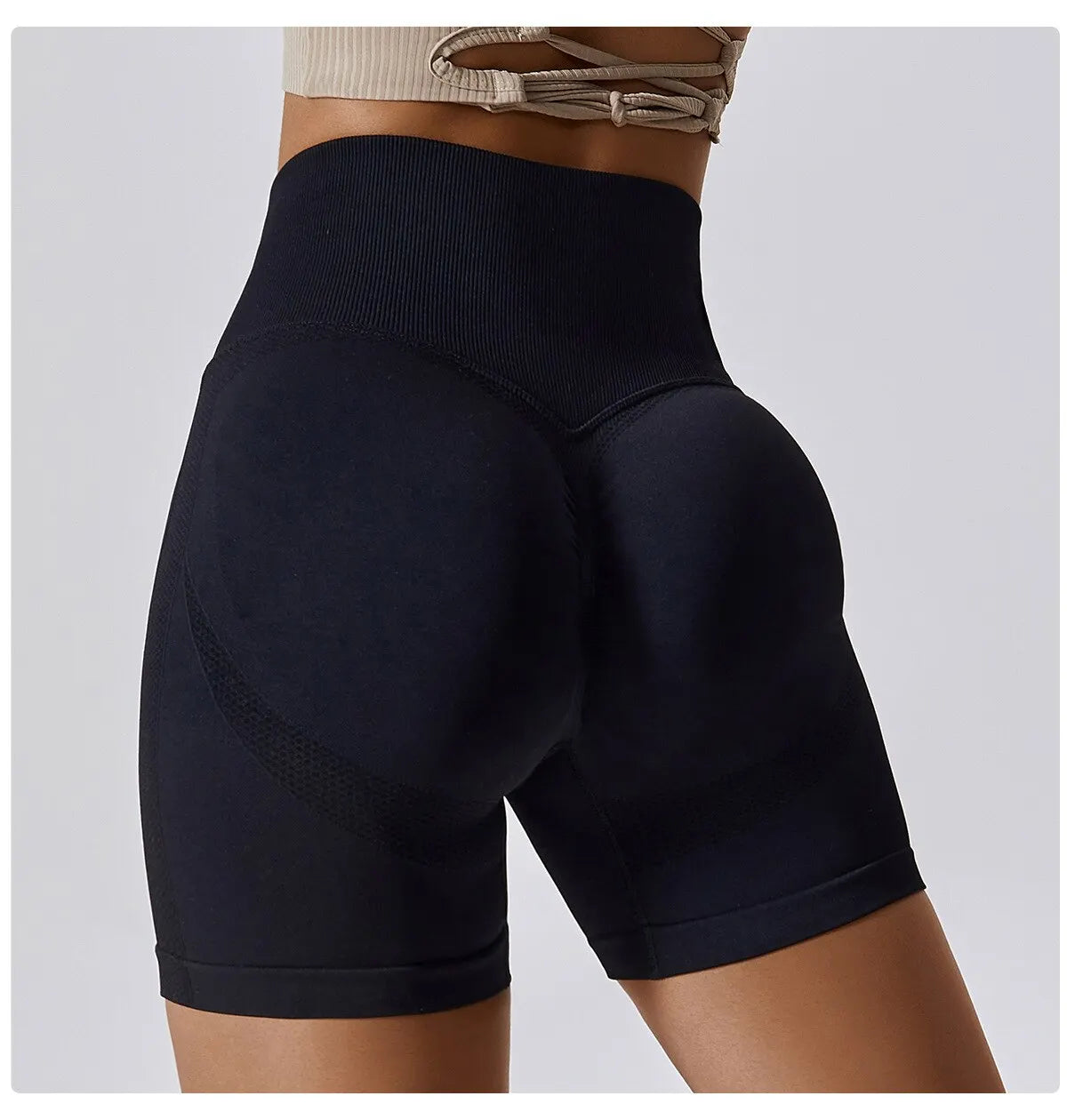 Shorts femininos, para esportes, ciclismo, corrida e fitness. Shorts de cintura alta com efeito push-up para ginásio.