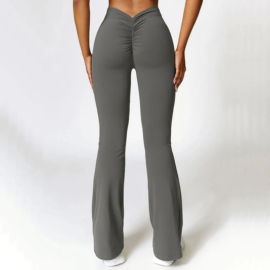 Leggings Flare Femininas – Cintura Alta, Push-Up, Confortáveis e Respiráveis para Yoga, Ginásio e Treino