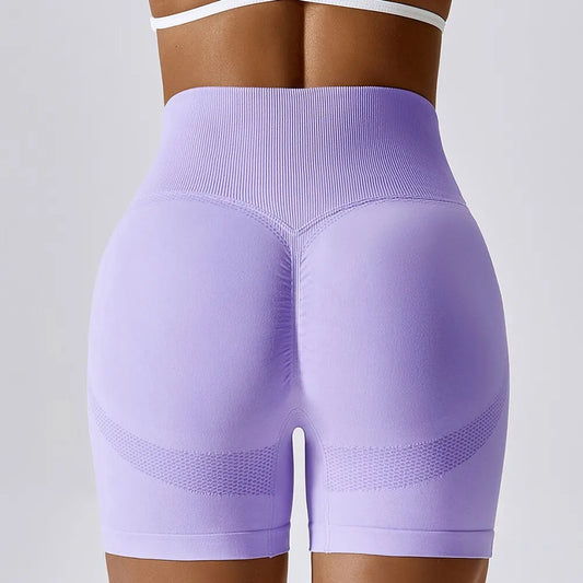 Shorts femininos, para esportes, ciclismo, corrida e fitness. Shorts de cintura alta com efeito push-up para ginásio.